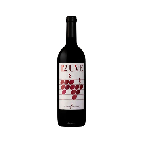 12 UVE Il Paradiso di Frassina Maremma wine bottle on a white background