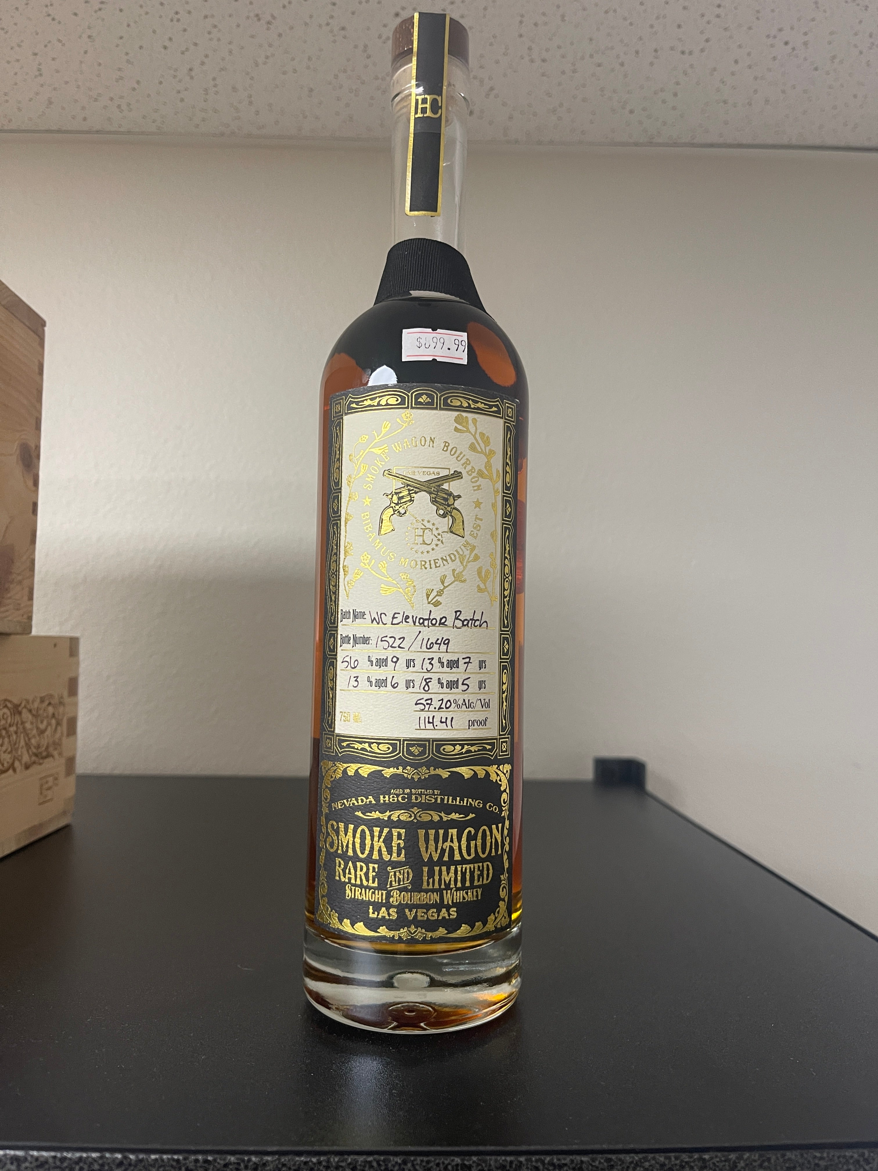 Smoke Wagon Rare and Limited WC Elevator Batch 114.41 proof Bourbon 750 ml