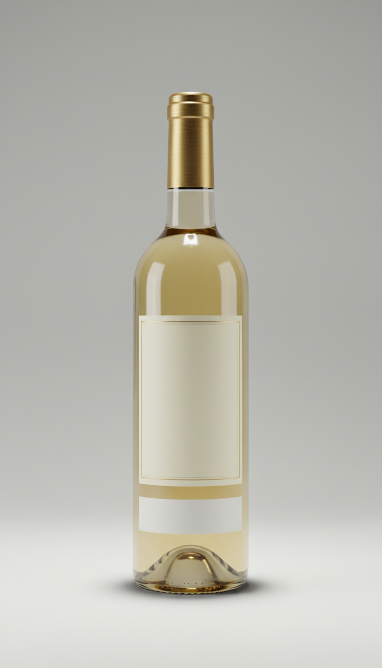 White wine with gold foil accents