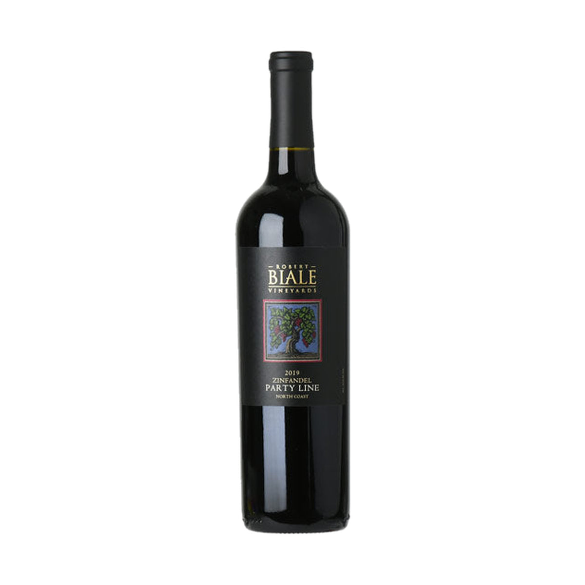 Biale Zinfandel Party Line 2019 bottle on a white background