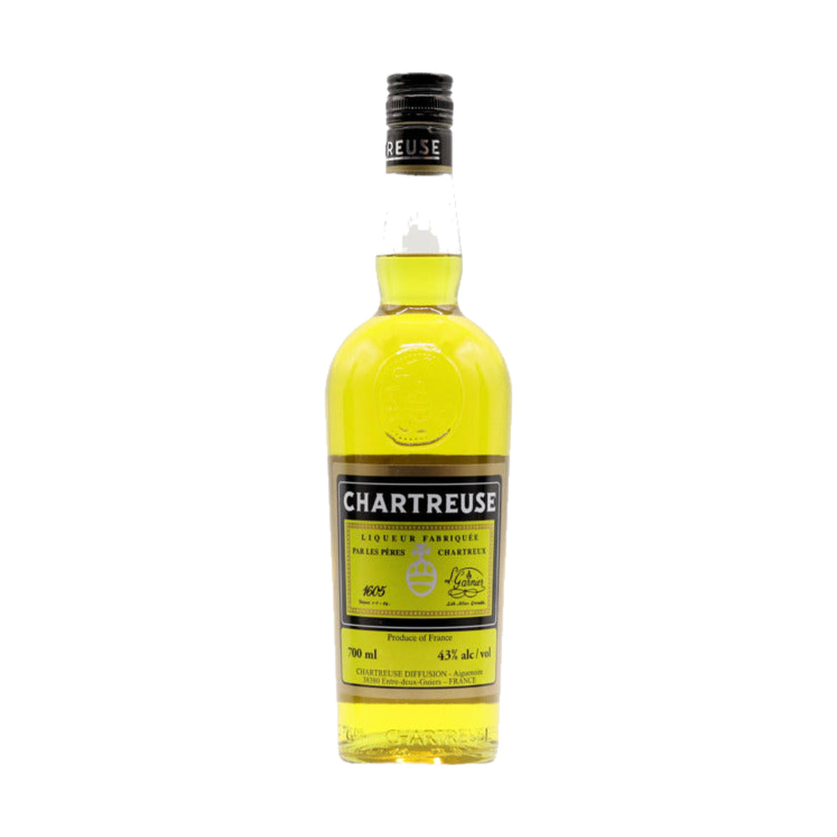 Chartreuse Liqueur Yellow 700ml product on a white background