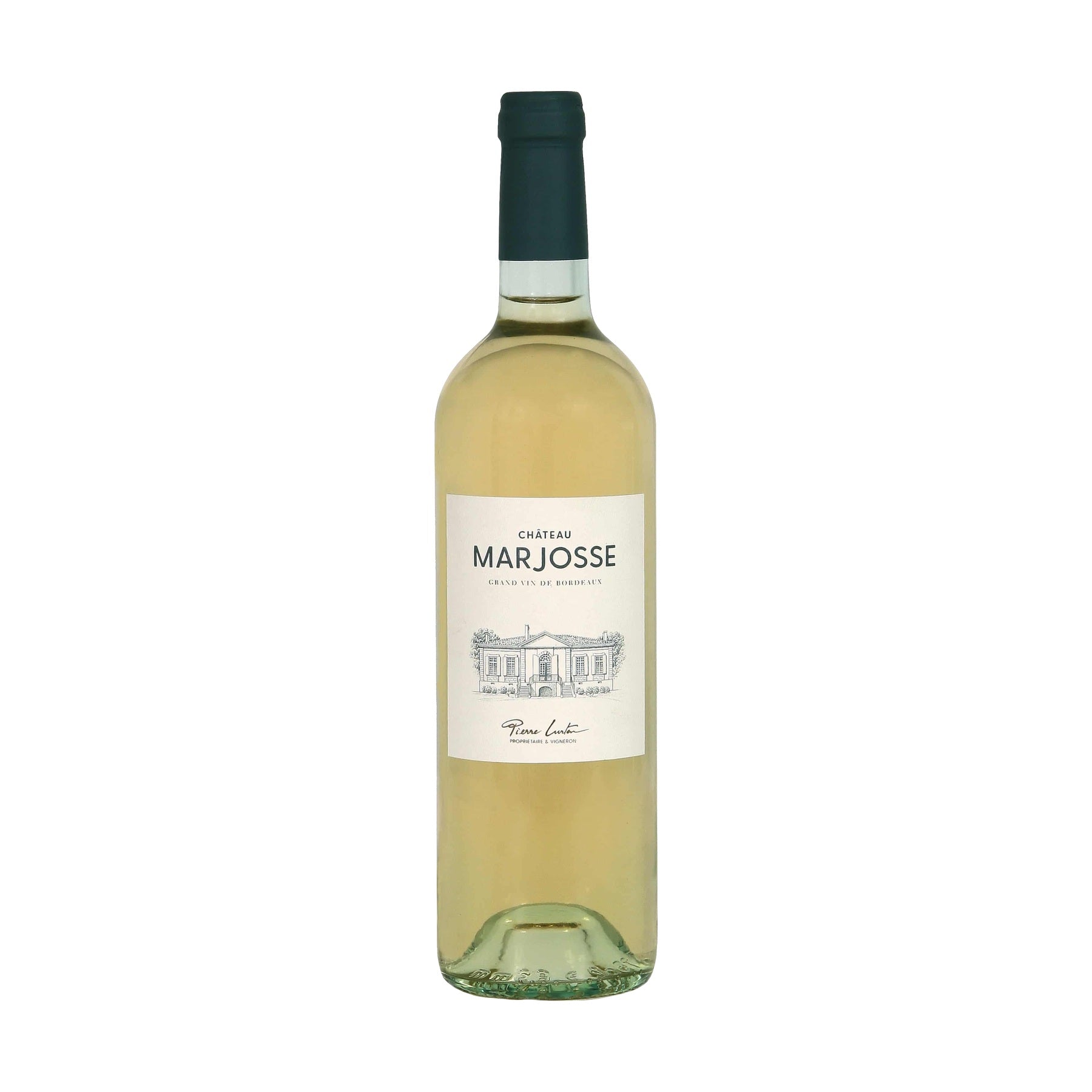 Chateau Marjosse Bordeaux Blanc 2023 bottle on a white background