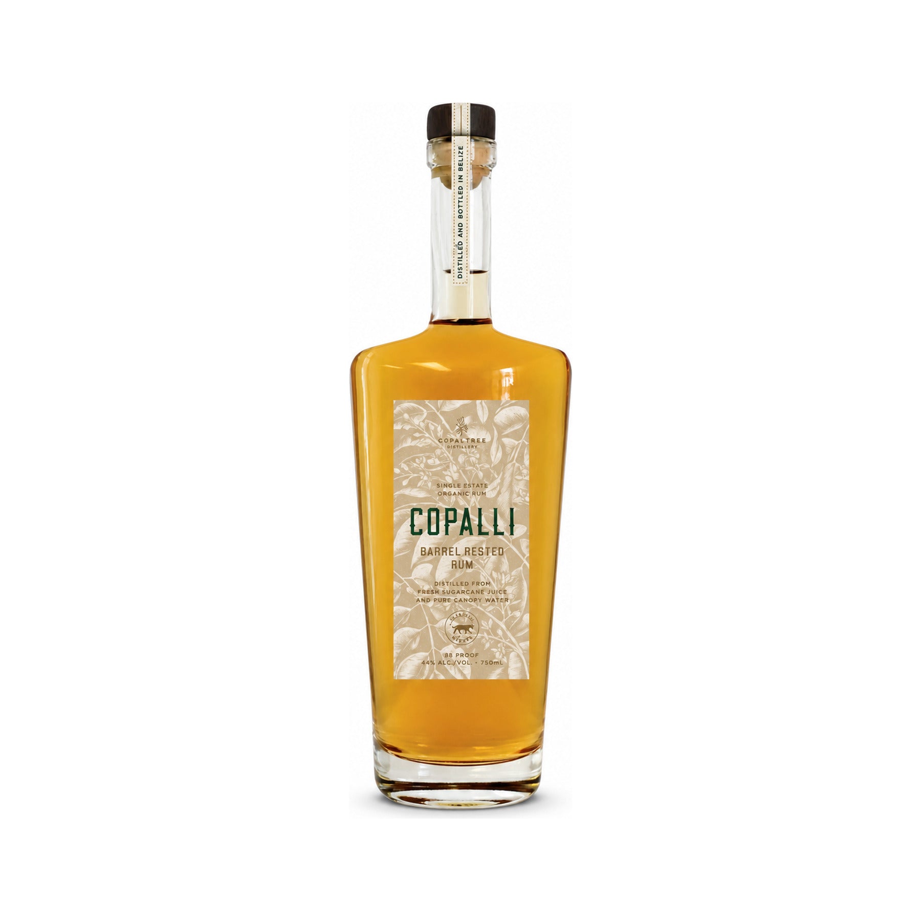 Copalli Barrel Rested Rum Single Estate Proof 750ml bottle on a white background