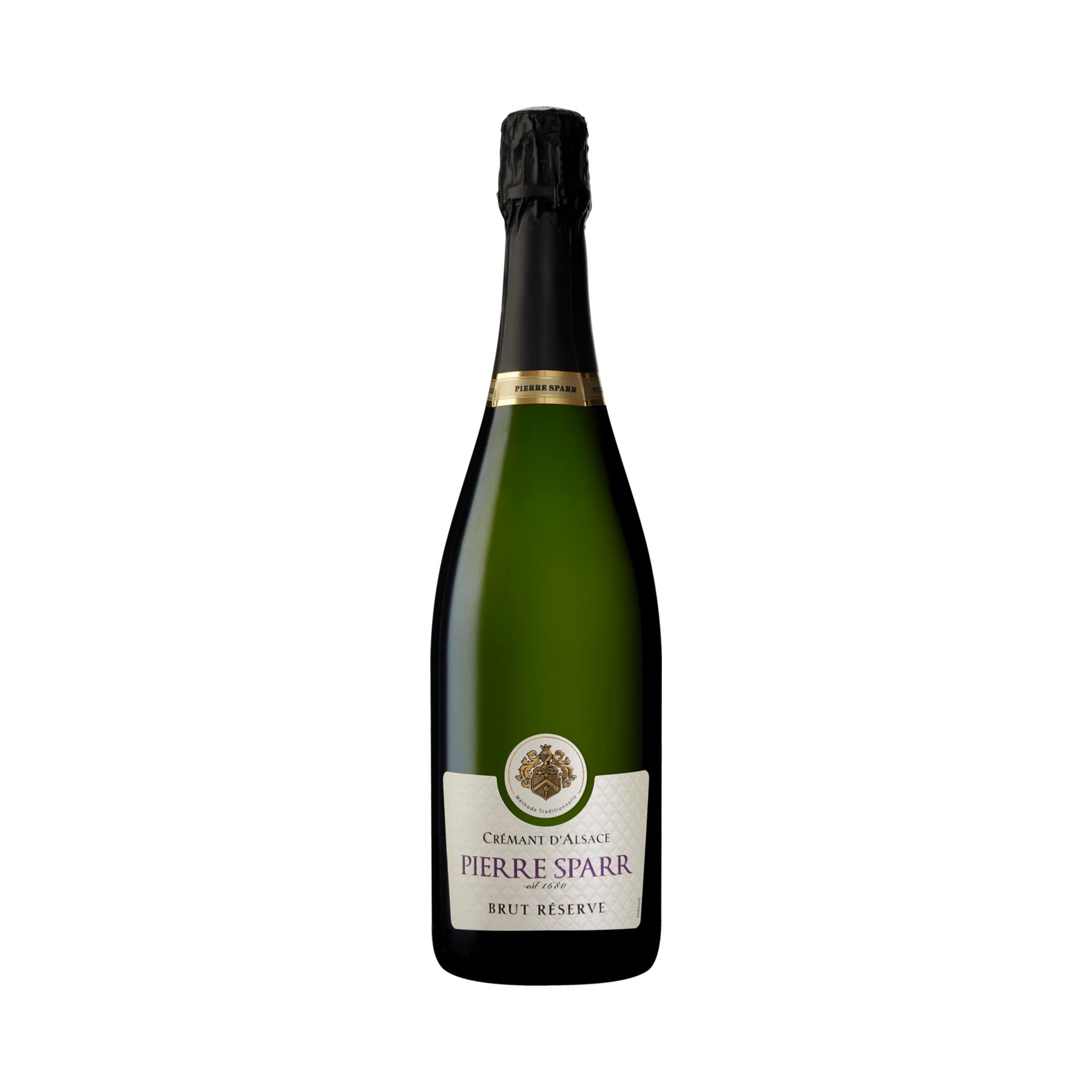 Pierre Sparr Crémant d’Alsace Brut Réserve bottle on a white background