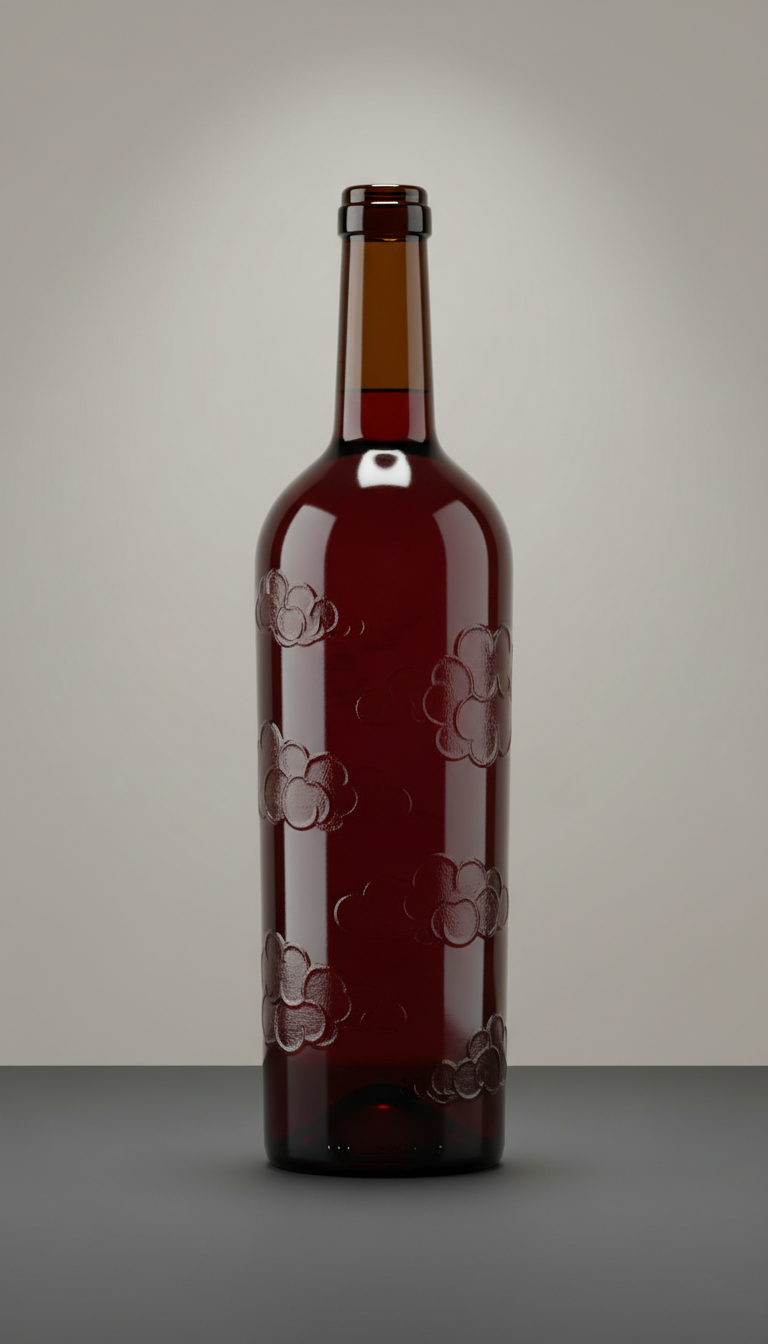Reserve red wine with cloud etching