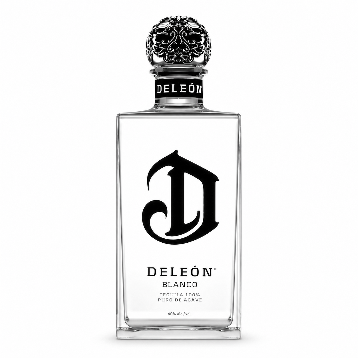 DeLeón Blanco 100% Blue Weber agave tequila 750ml bottle on a white background