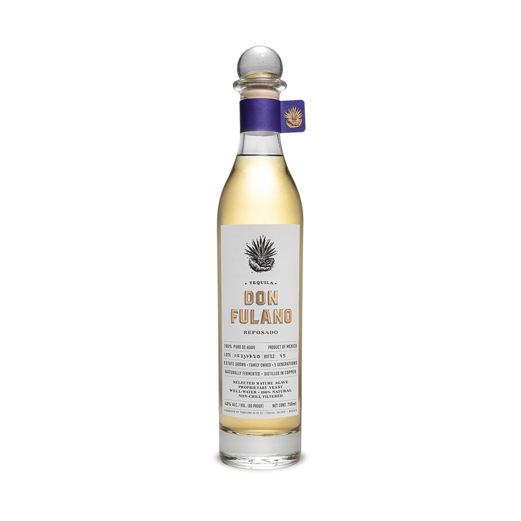 Don Fulano Reposado Tequila 750ml bottle on a white background