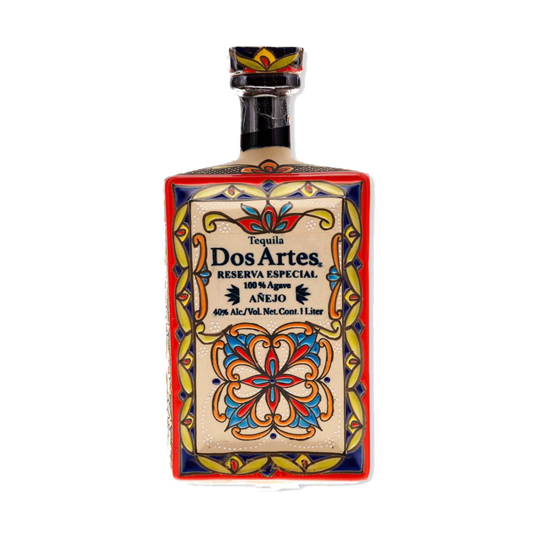 Dos Artes Añejo Reserva Especial Tequila 1-liter bottle on a white background