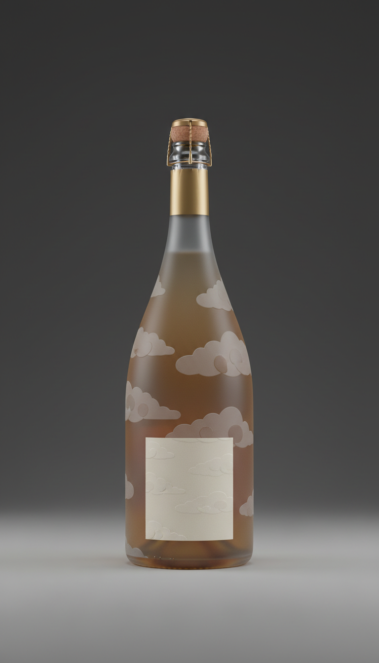 Champagne magnum with cloud motif