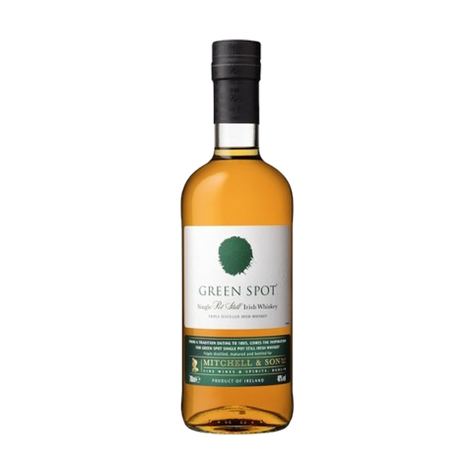 Green Spot Single Pot Still Irish Whiskey 750 ml bottle on a white background