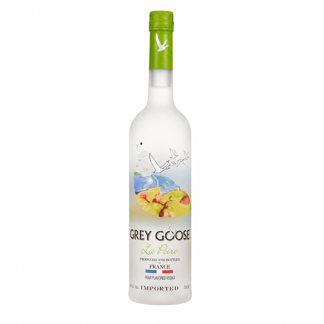 Grey Goose La Poire Vodka 750 ml bottle on a white background