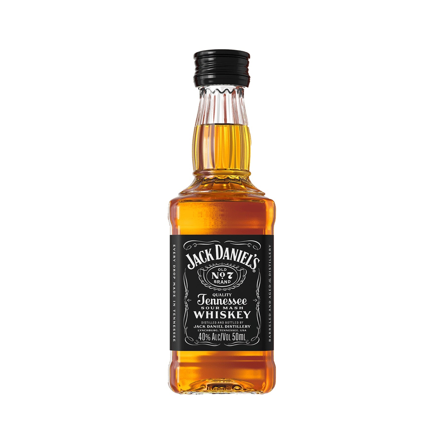 Jack Daniel's Old No. 7 Tennessee Whiskey 50ml bottle on a white background