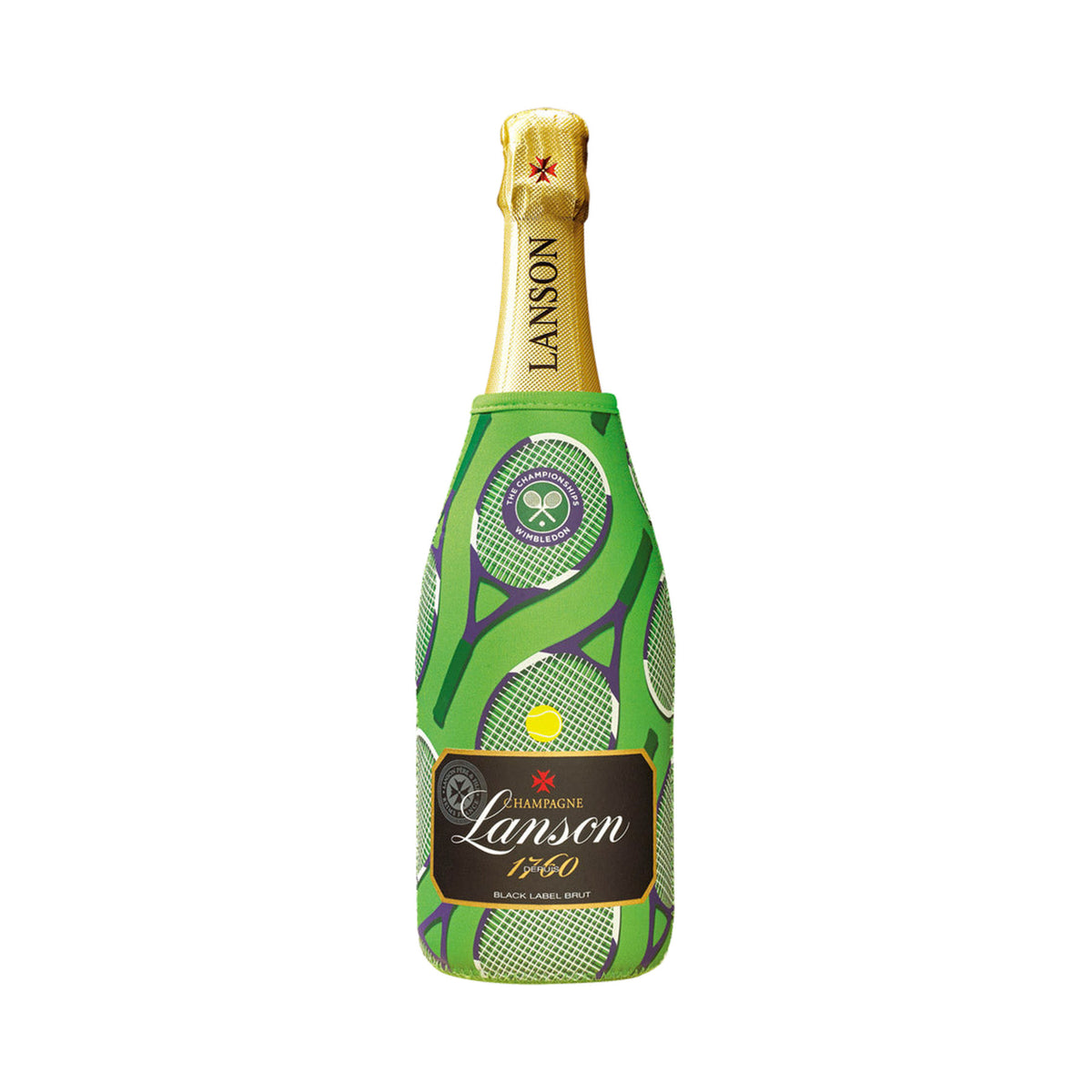Lanson Black Label Wimbledon Edition Champagne bottle on a white background