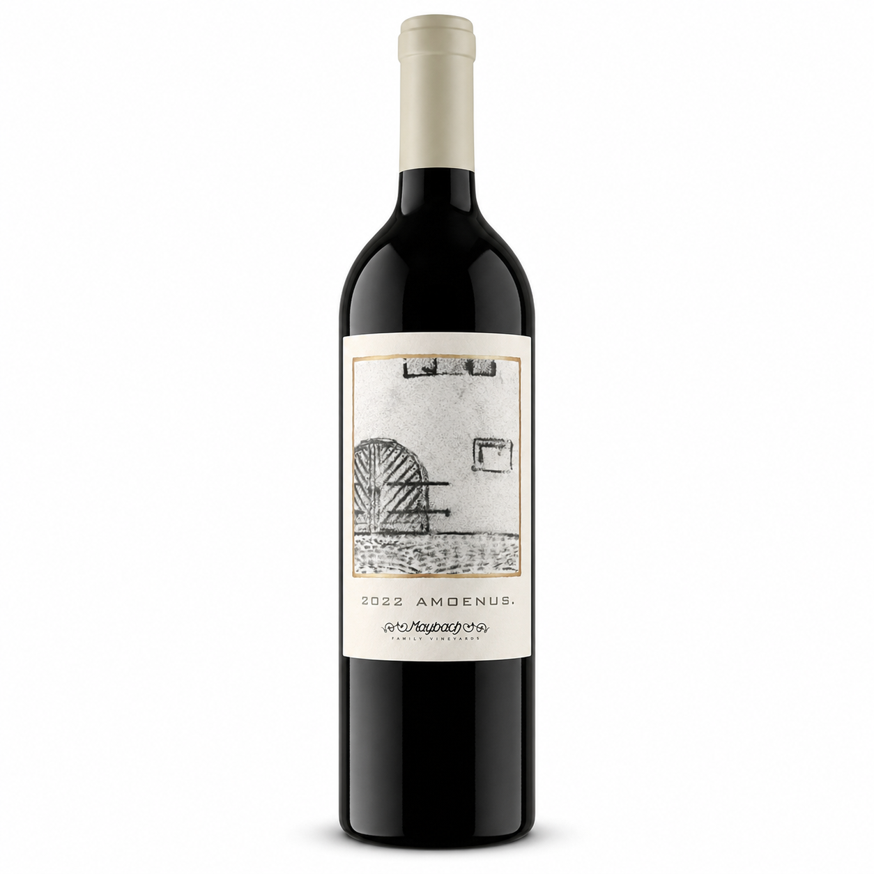 Maybach Family Vineyards Amoenus Cabernet Sauvignon 2022 bottle on a white background