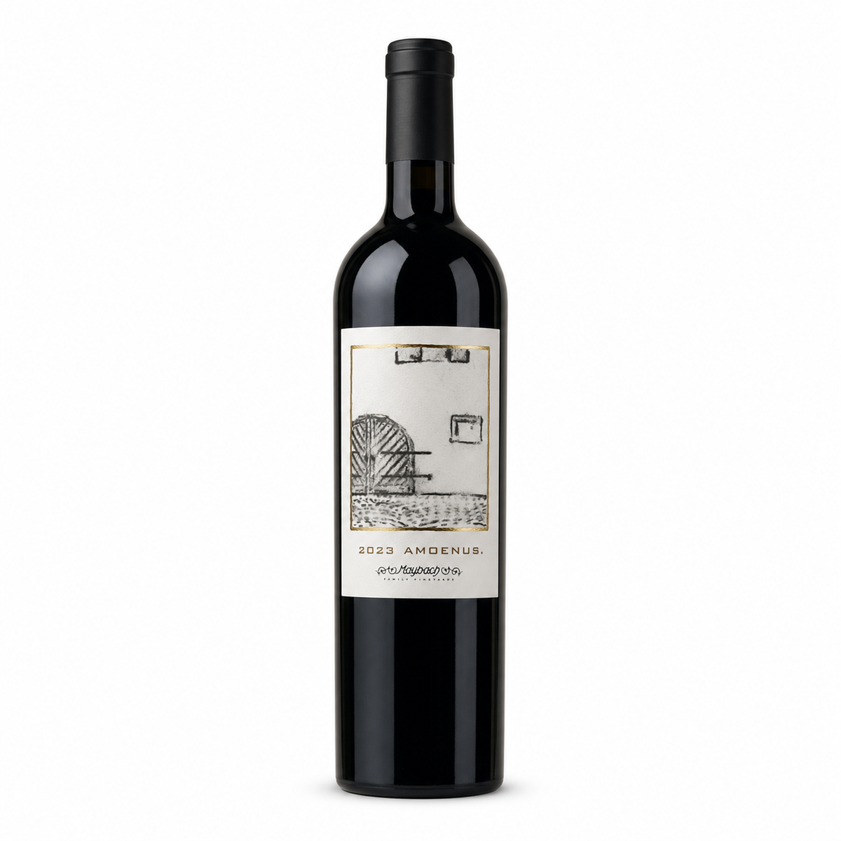 Maybach Family Vineyards Amoenus Calistoga Cabernet Sauvignon 2023 bottle on a white background