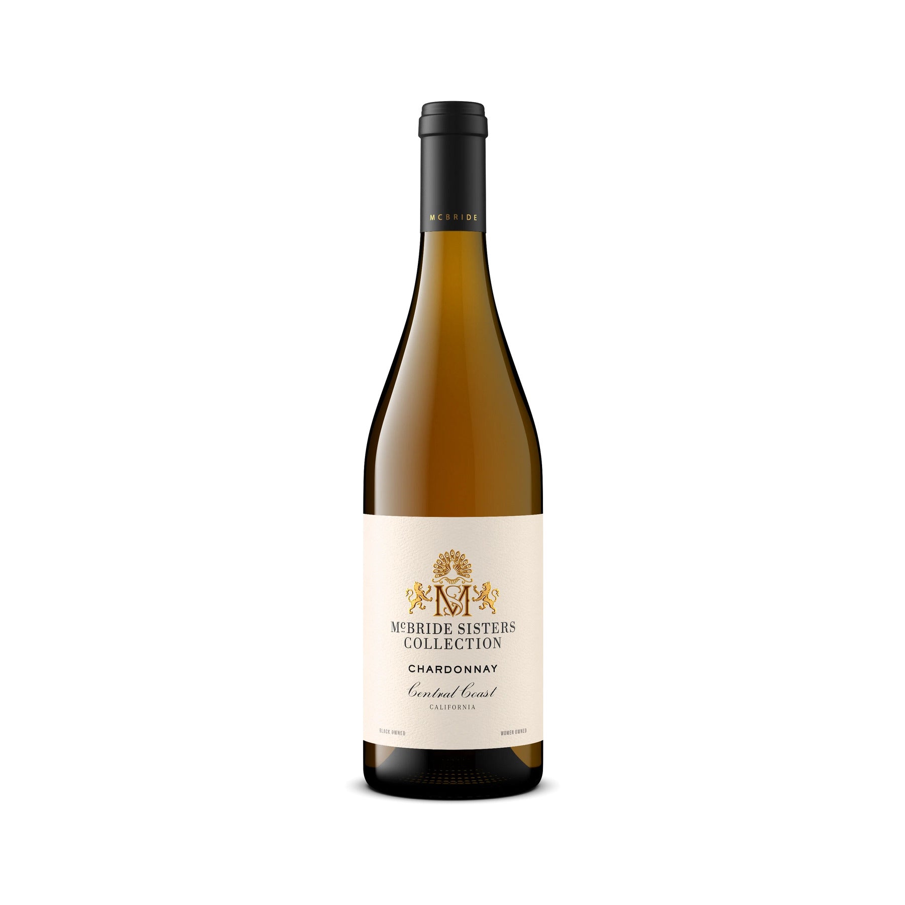 McBride Sisters Collection Chardonnay bottle on a white background