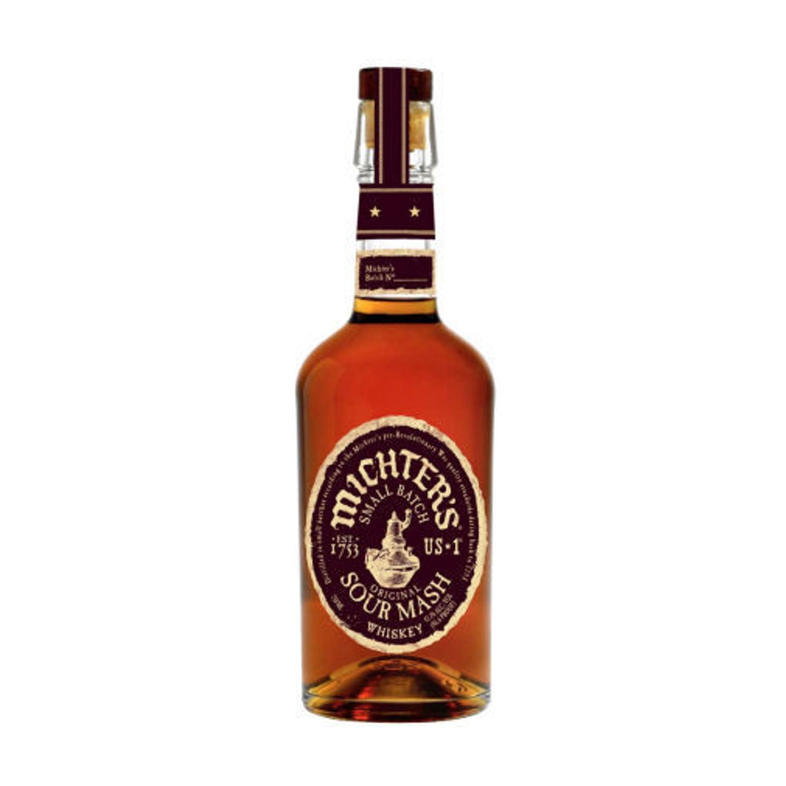 Michter's US1 Original Sour Mash Whiskey 750ml bottle on a white background