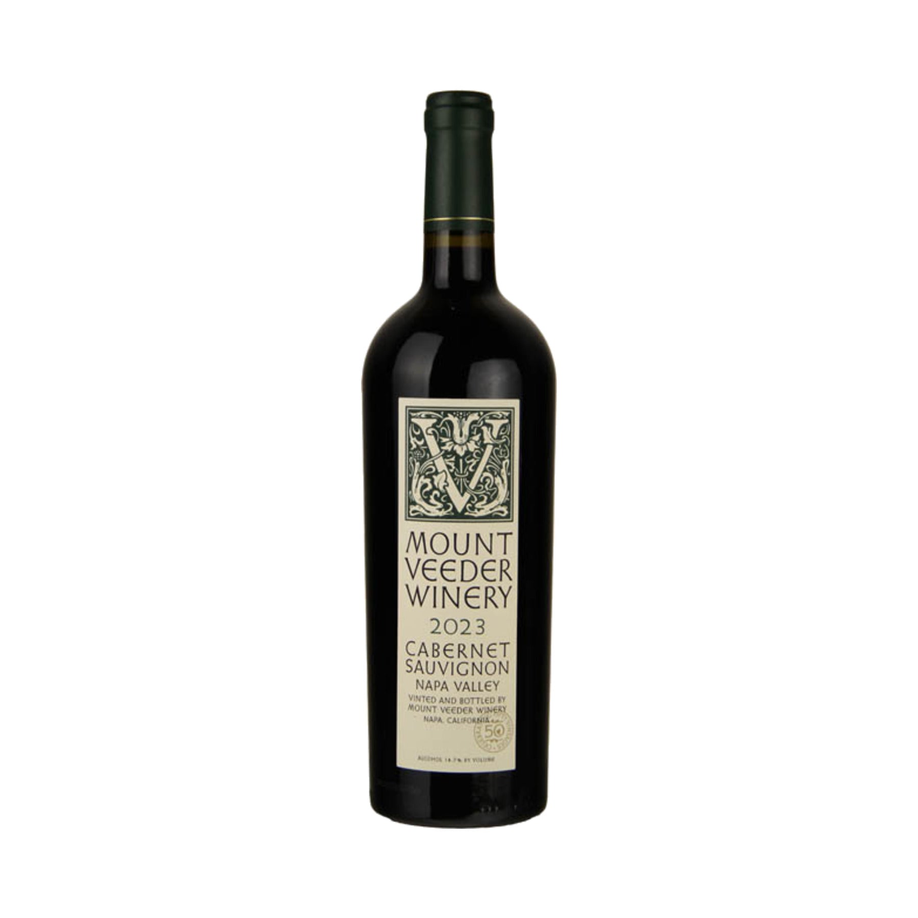 Mount Veeder Napa Cabernet Sauvignon 2022 bottle on a white background