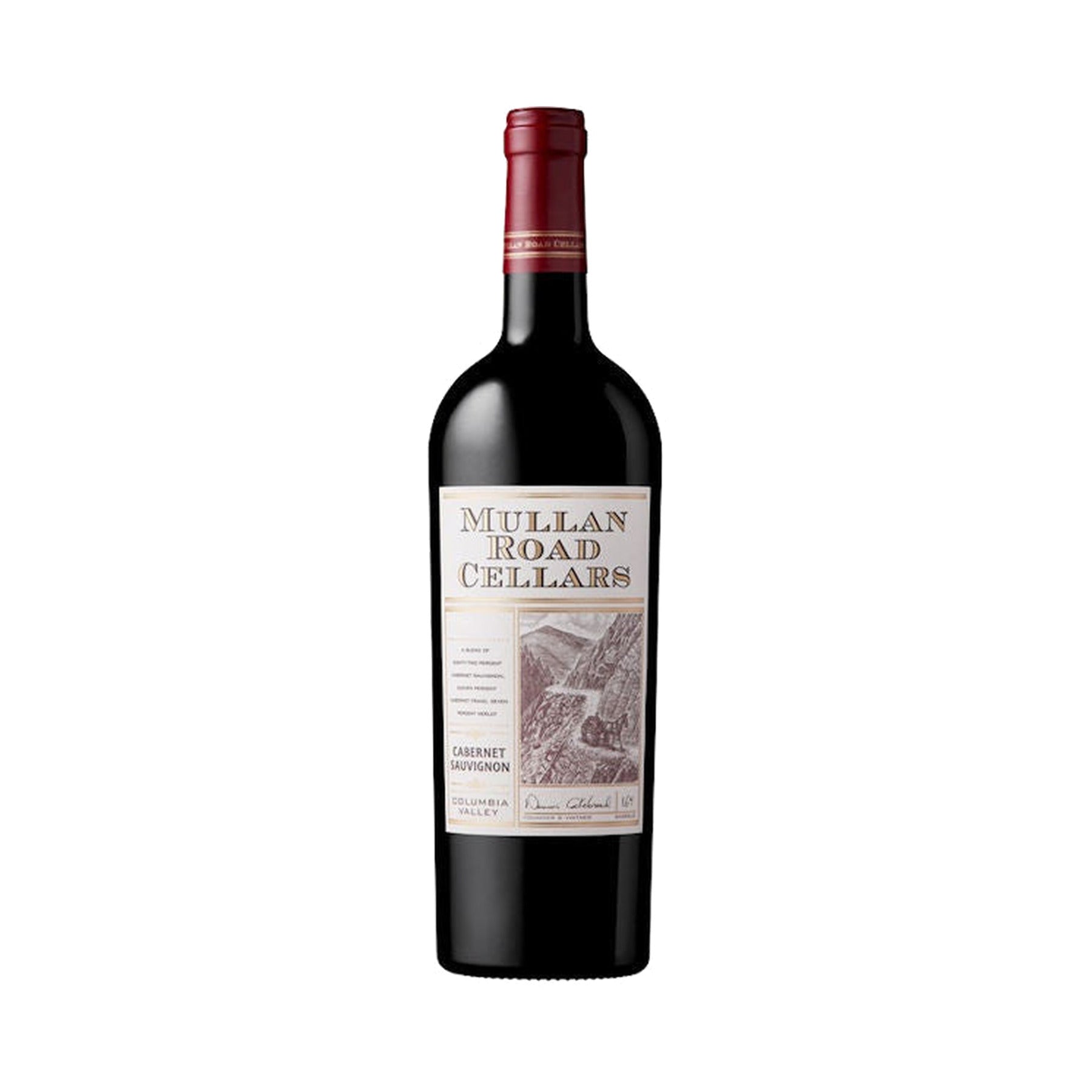 Mullan Road Cellars Columbia Valley red blend 2016 bottle on a white background
