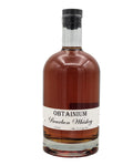 Obtainium Bourbon Whiskey 750 ml bottle on a white background