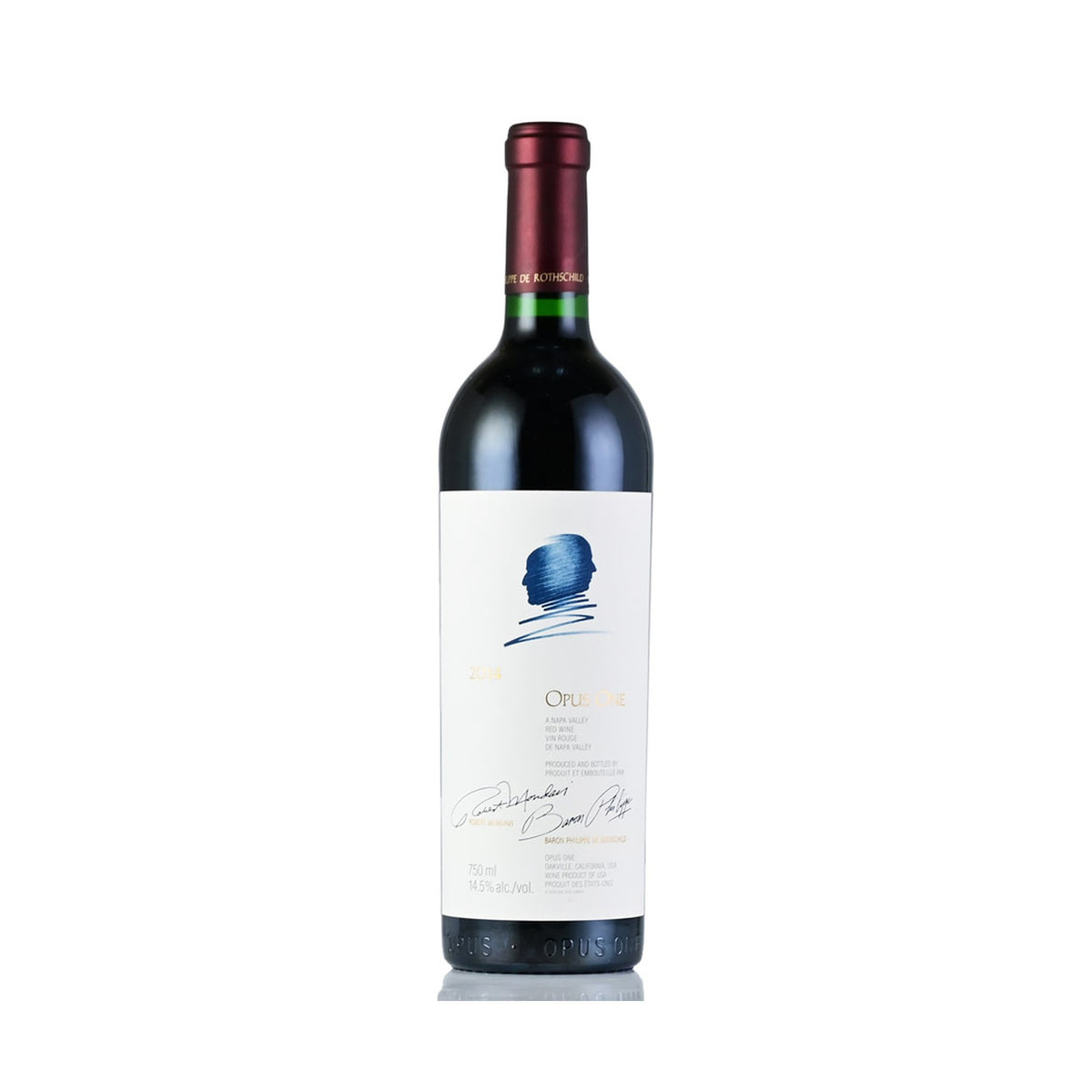 Opus One Napa Valley Red Wine 2014 750ml bottle on a white background