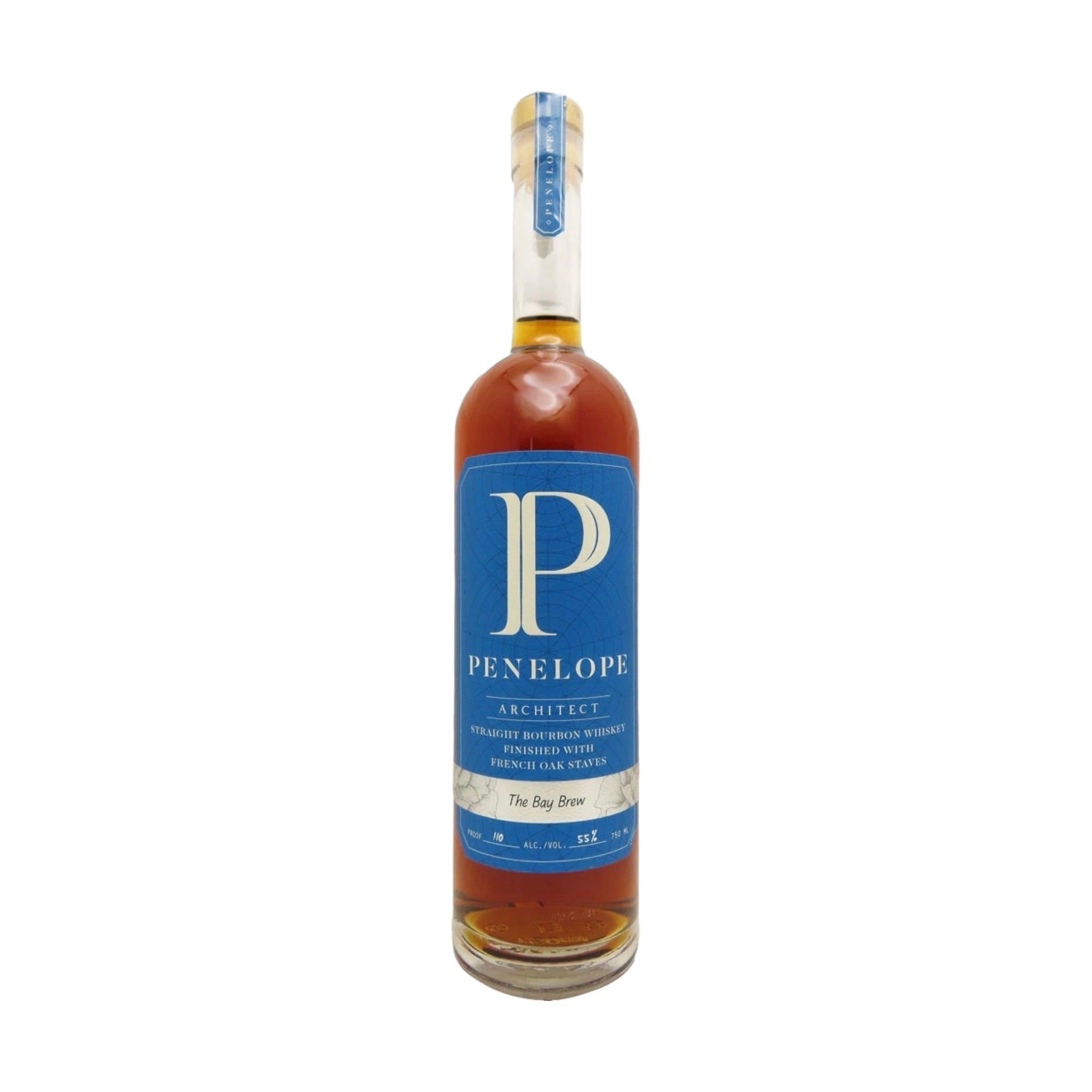 Penelope Architect The Bay Brew Bourbon 110 Proof 750ml bottle on a white background