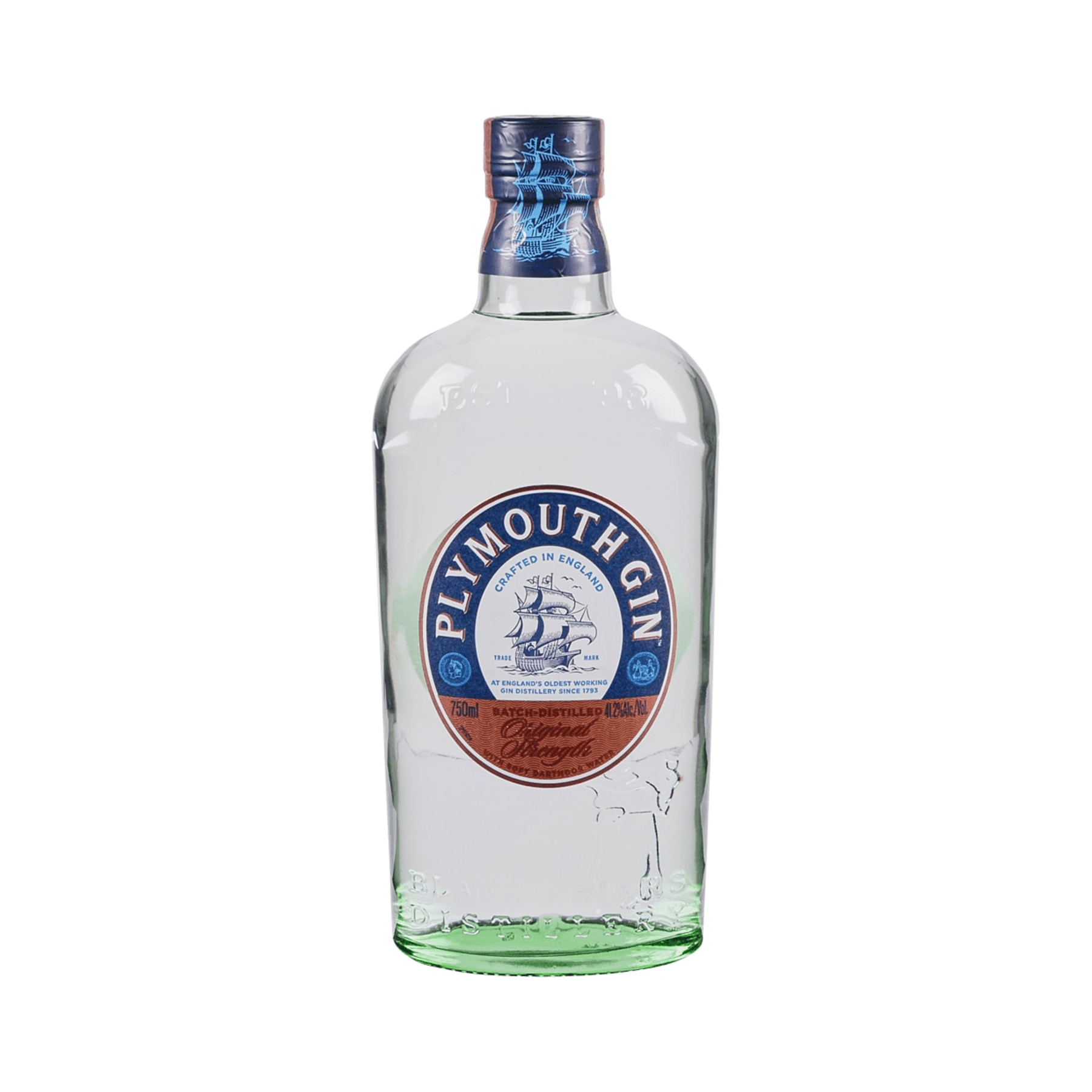 Plymouth English Gin 750 ml bottle on a white background