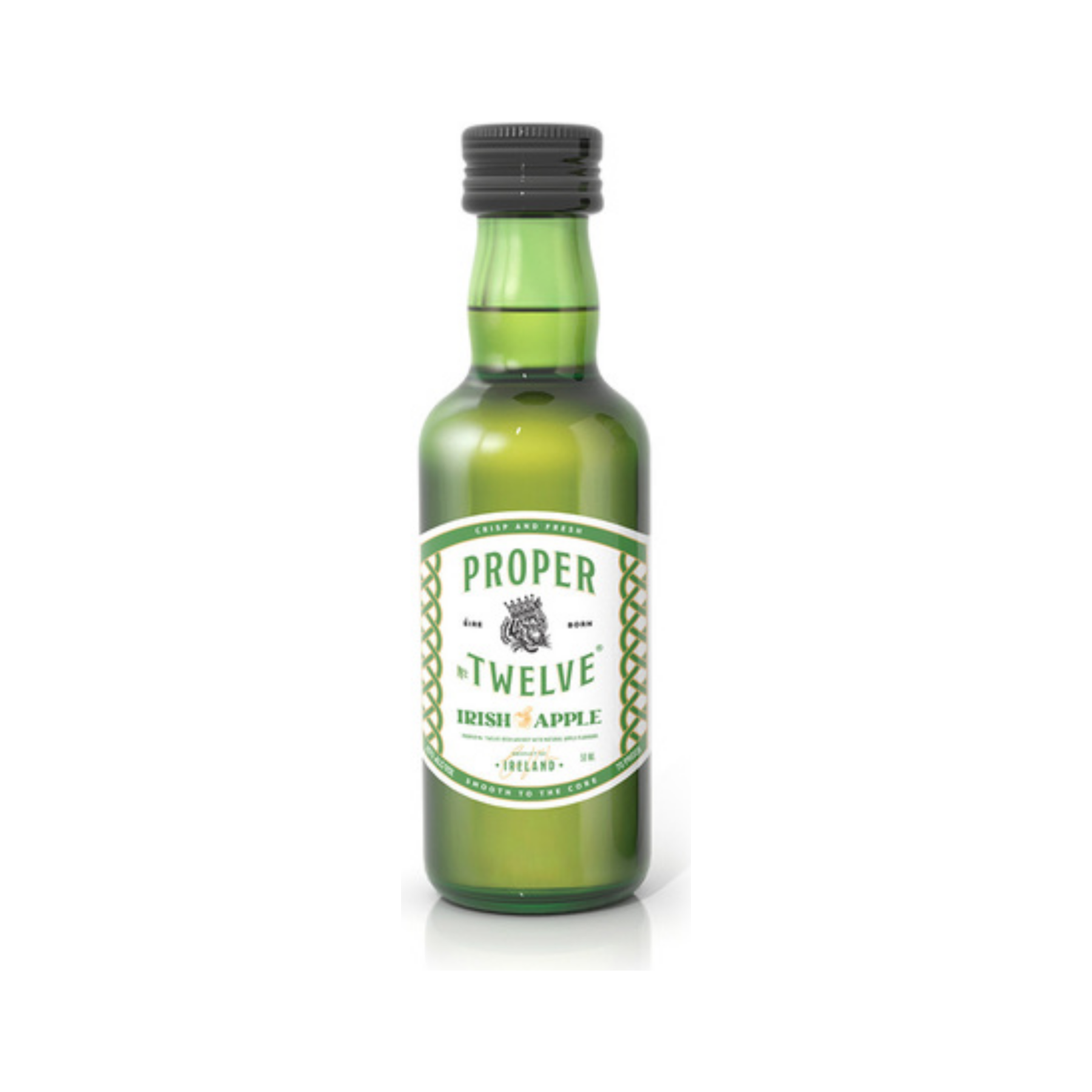Proper No. Twelve Irish Apple flavored whiskey 50 ml bottle on a white background