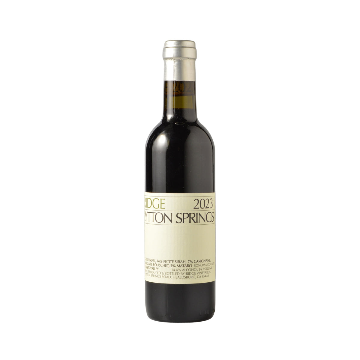 Ridge Lytton Springs Red Blend 2023 375ml half bottle on a white background