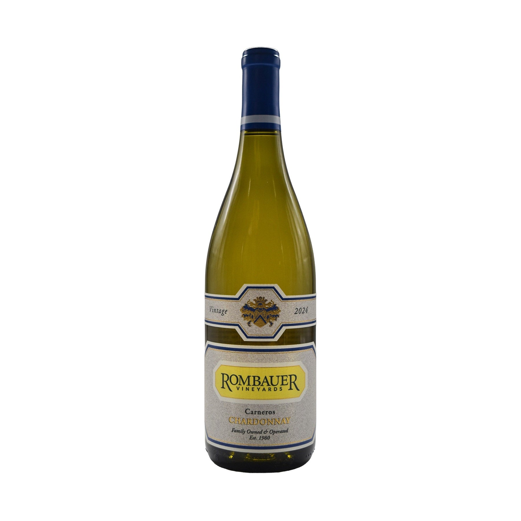 Rombauer Vineyards Carneros Chardonnay 2024 750ml bottle on a white background