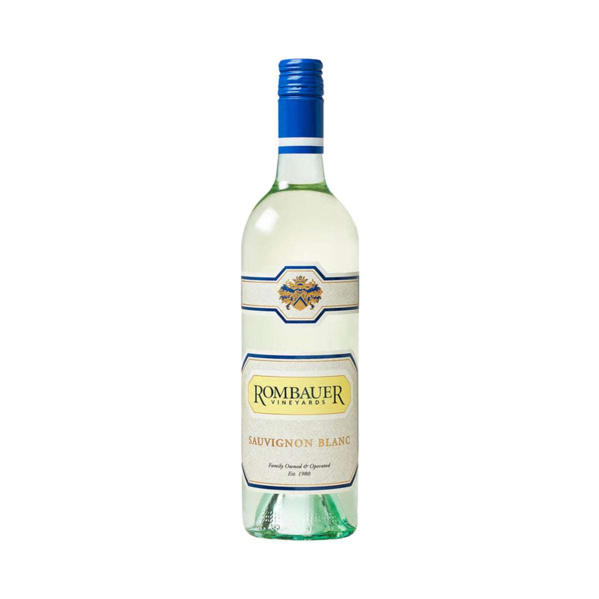 Rombauer Sauvignon Blanc bottle on a white background