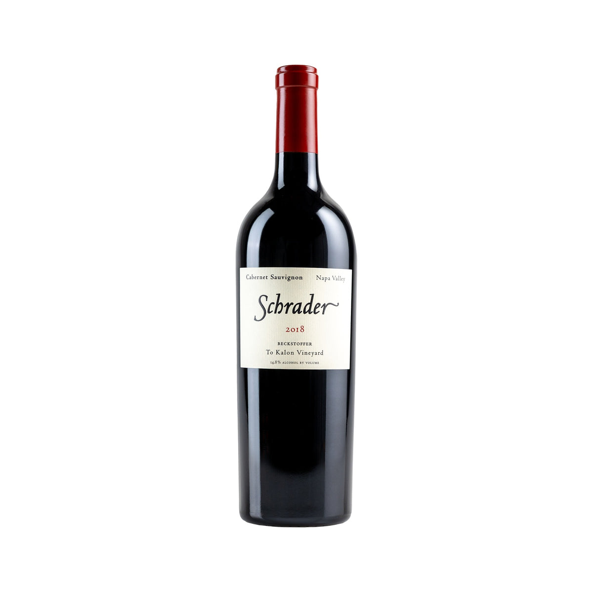 Schrader Beckstoffer To Kalon Cabernet Sauvignon 2018 750ml bottle on a white background