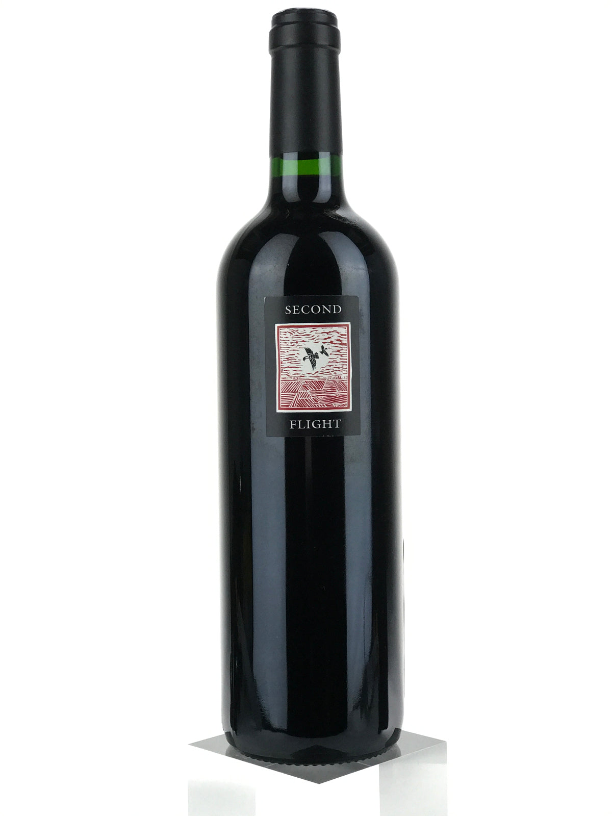 Second Flight by Screaming Eagle 2018 red wine bottle on a white background