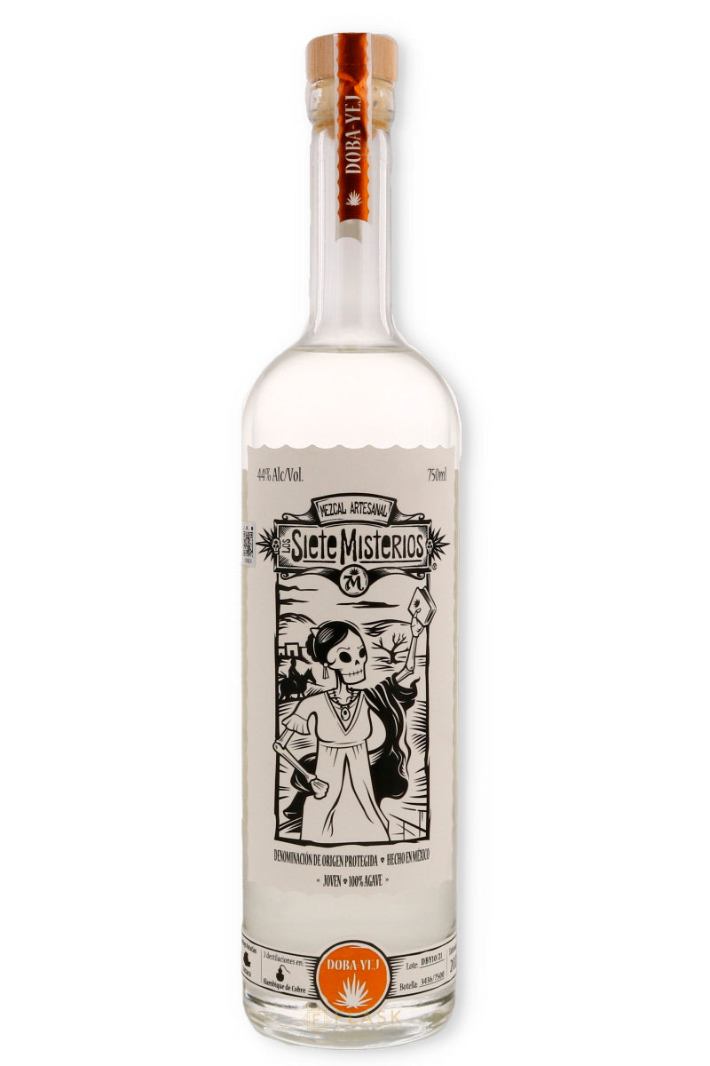 Los Siete Misterios Doba-Yej artisanal mezcal 750 ml bottle on a white background