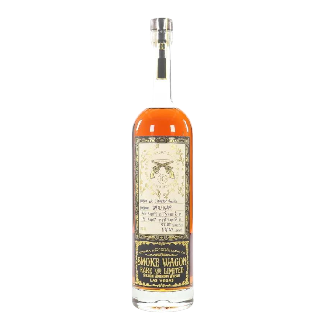Smoke Wagon Rare & Limited WC Elevator Batch bourbon 750ml bottle on a white background