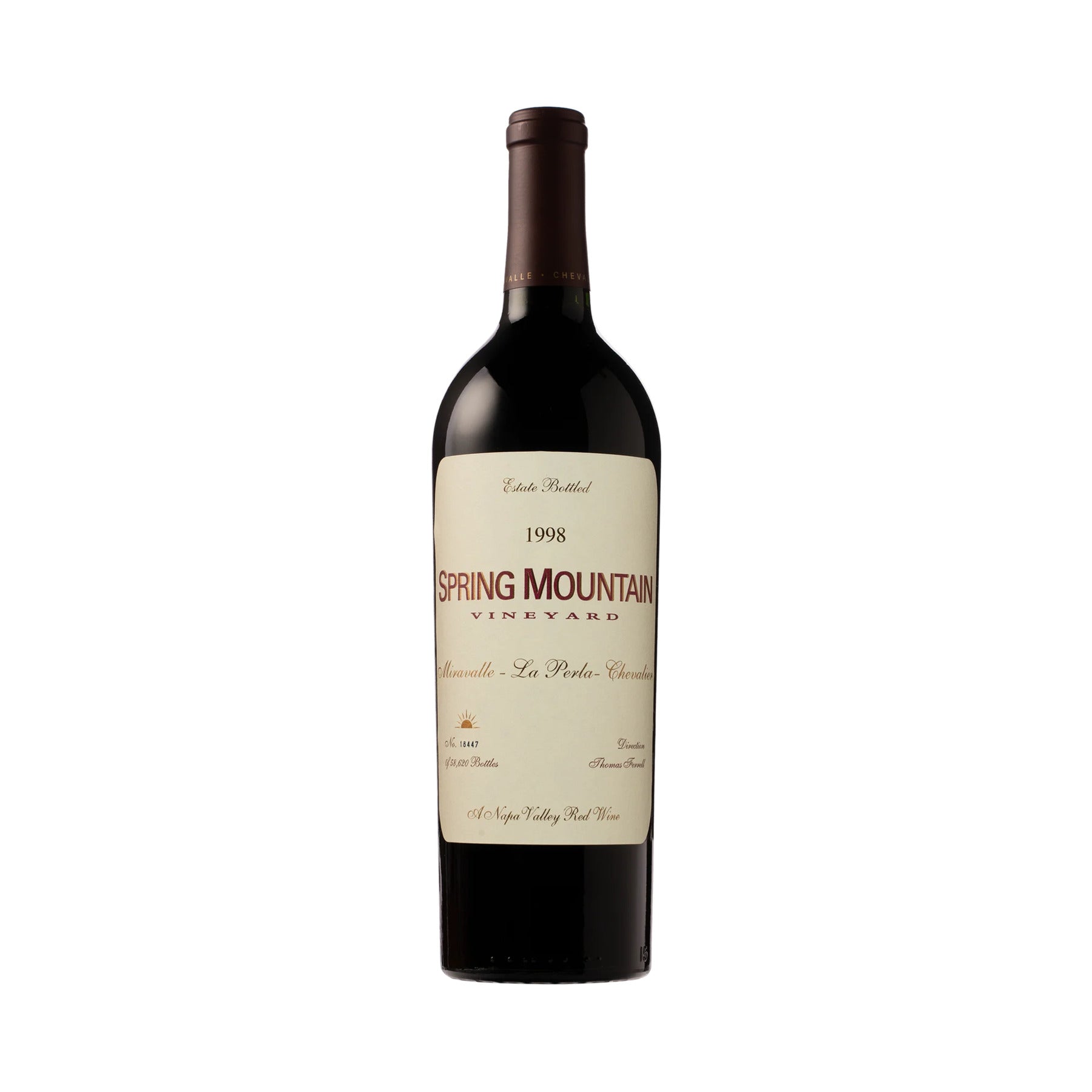 Spring Mountain Cabernet 1998 bottle on a white background