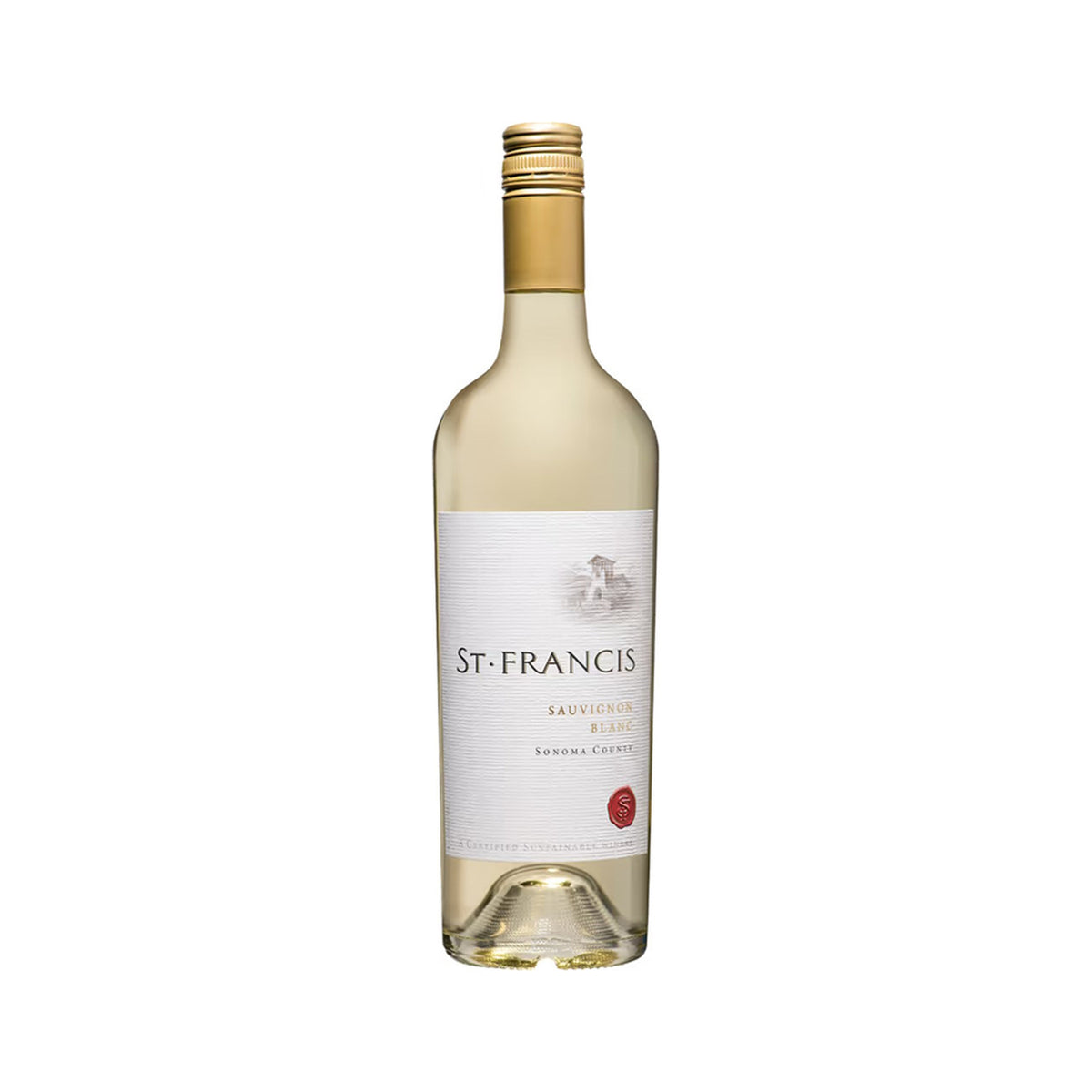 St. Francis Sonoma County Sauvignon Blanc 2023 bottle on a white background