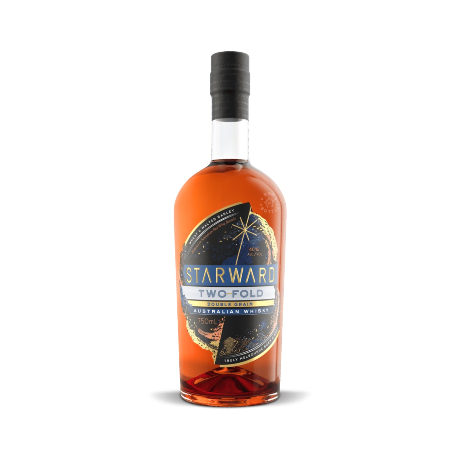 Starward Two-Fold Double Grain Australian Whisky 750ml bottle on a white background