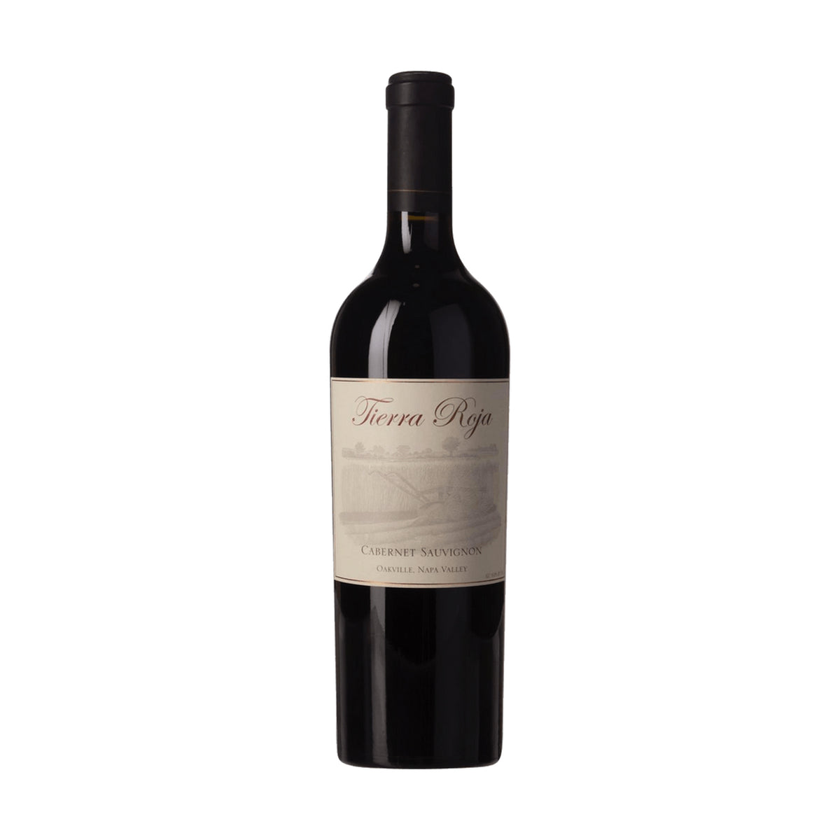 Tierra Roja Oakville Cabernet Sauvignon bottle on a white background